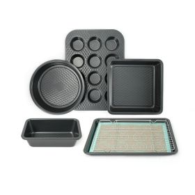 HAWOK 8-Piece Nonstick Bakeware Set, Carbon Steel Bake Set 8-Piece with Round Cake Pan, Square Cake Pan, Loaf Pan, Muffin Pan, Cookie Sheet, Cooling