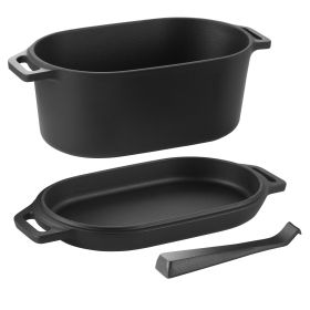 Enameled Cast Iron Dutch Oven, 3.5 Quart Pot with Lid and Dual Handles, Heavy-Duty Durable Cookware Pan, Oven Induction Compatible up to 500Fahrenhei