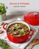 Enameled Cast Iron Dutch Oven, 6 Quart Pot with Lid and Dual Handles, Heavy-Duty Durable Cookware Pan, Oven Induction Compatible up to 500Fahrenheit,