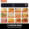 12-IN-1 Air Fryer Toaster Oven, 25L Convection Oven, 1700W Stainless Steel Toaster Ovens Countertop Combo with Grill, Pizza Pan, Gloves, 12 Slices To