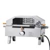 Outdoor Pizza Oven, 13 in Gas Fired Pizza-Maker, Portable Outside Gas Oven with Thickened Cordierite Pizza-Stone, and Built-in Thermometer, Pizza or