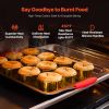 Baking Pans Set, 3-Piece, Nonstick Carbon Steel Cookware Sheets & Trays, Stackable Kitchen Oven Bakeware Cooking Sets with Silicone Handles, Easy to