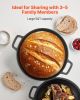 Cast Iron Dutch Oven, 2-in-1 Pre-Seasoned Pot with Skillet Lid, 5QT Cookware Pan with Proofing Basket, Bread Baking Accessories, Bread-Oven Compatibl