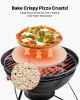 Pizza Stone, 16 in Round Pizza Stone, 0.67" Thick Extra Large Baking-Stone with Rack Stand, 1450 Fahrenheit Heat-Resistant Cooking Stones, for Kitche